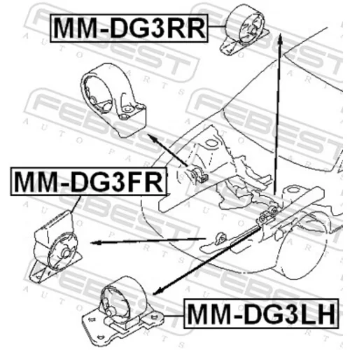 Uloženie motora MM-DG3RR /FEBEST/ - obr. 1