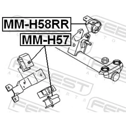 Uloženie motora MM-H57 /FEBEST/ - obr. 1