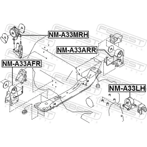 Uloženie motora NM-A33MRH /FEBEST/ - obr. 1