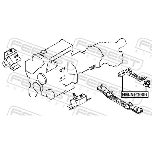 Uloženie motora NM-NP300R /FEBEST/ - obr. 1