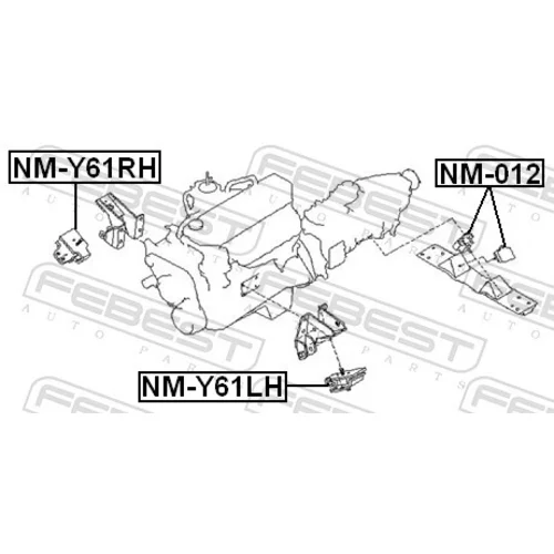 Uloženie motora NM-Y61RH /FEBEST/ - obr. 1