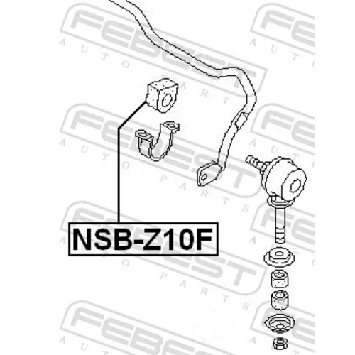 Uloženie priečneho stabilizátora NSB-Z10F /FEBEST/ - obr. 1