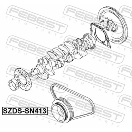 Remenica kľukového hriadeľa SZDS-SN413 /FEBEST/ - obr. 1