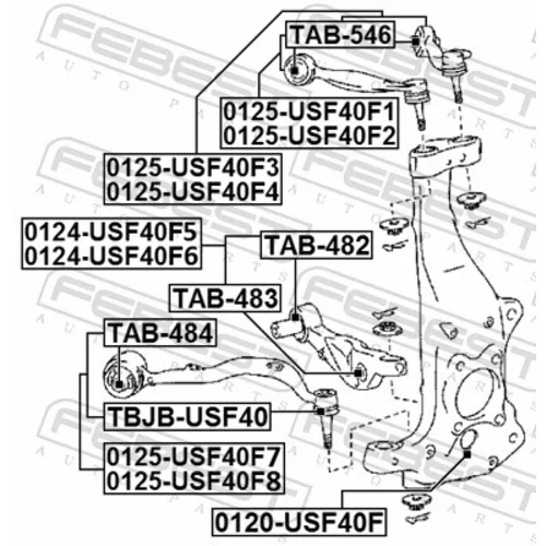 Uloženie riadenia TAB-484 /FEBEST/ - obr. 1