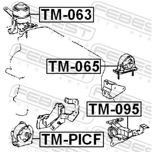 Uloženie motora TM-PICF /FEBEST/ - obr. 1