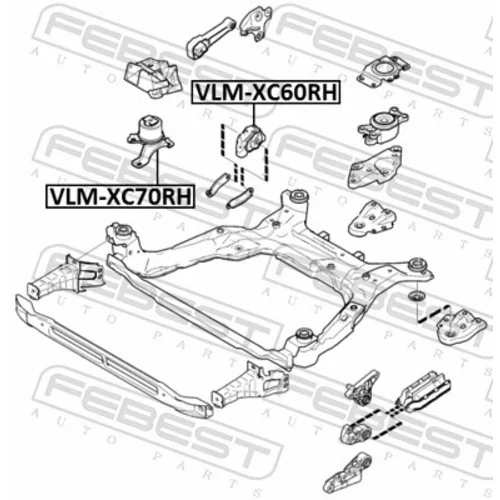 Uloženie motora VLM-XC60RH /FEBEST/ - obr. 1