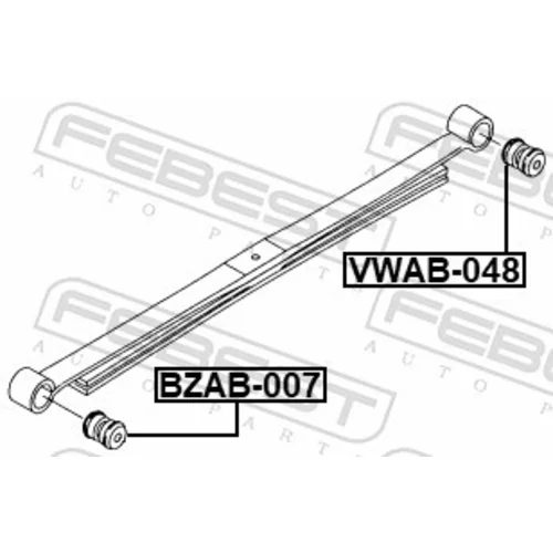 Ložiskové puzdro listovej pružiny VWAB-048 /FEBEST/ - obr. 1