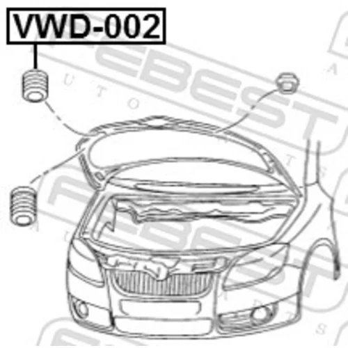 Doraz kapoty motora VWD-002 /FEBEST/ - obr. 1
