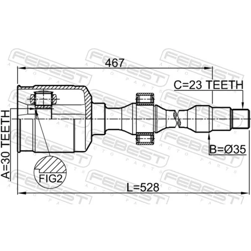 Sada kĺbov hnacieho hriadeľa 0111-GRX125RH /FEBEST/ - obr. 1