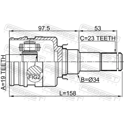 Sada kĺbov hnacieho hriadeľa 0111-KSP130 /FEBEST/ - obr. 1