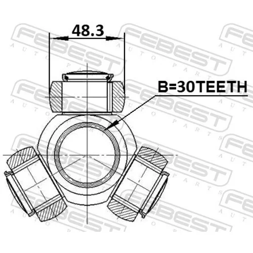 Trojkríž hnacieho hriadeľa 0116-GRJ120 /FEBEST/ - obr. 1