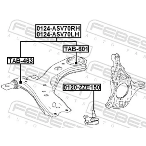 Rameno zavesenia kolies 0124-ASV70RH /FEBEST/ - obr. 1