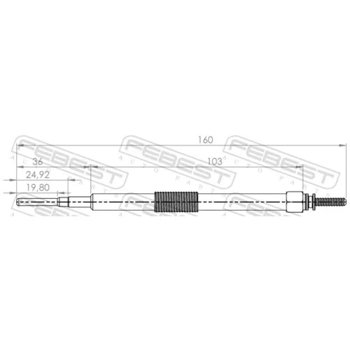 Žeraviaca sviečka 01642-005 /FEBEST/ - obr. 1