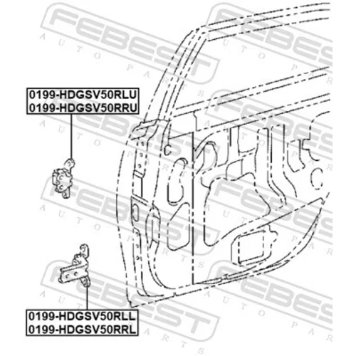 Záves dverí 0199-HDGSV50RRL /FEBEST/ - obr. 1