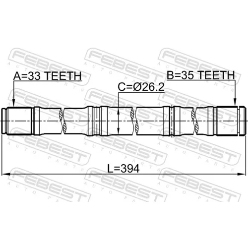 Hnací hriadeľ 0212-MR20MT4WDLH /FEBEST/ - obr. 1