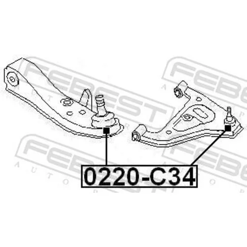 Zvislý/nosný čap 0220-C34 /FEBEST/ - obr. 1