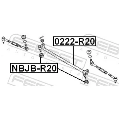 Axiálny čap tiahla riadenia 0222-R20 /FEBEST/ - obr. 1