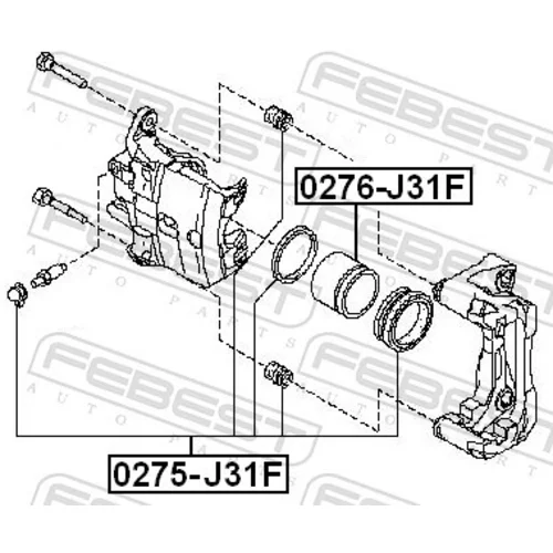 Piest brzdového strmeňa 0276-J31F /FEBEST/ - obr. 1