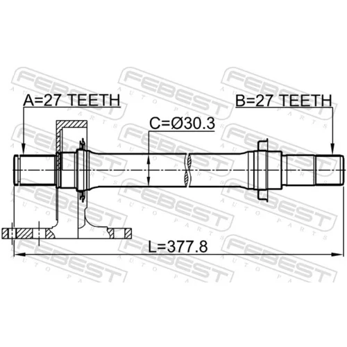 Hnací hriadeľ 0312-CRVMTRH /FEBEST/ - obr. 1