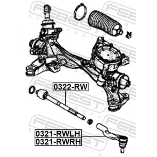 Axiálny čap tiahla riadenia 0322-RW /FEBEST/ - obr. 1