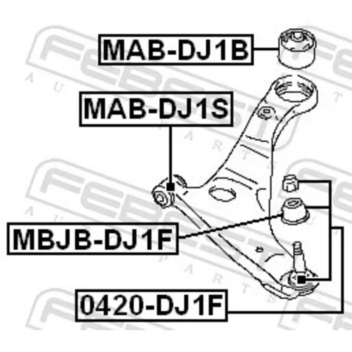 Zvislý/nosný čap 0420-DJ1F /FEBEST/ - obr. 1