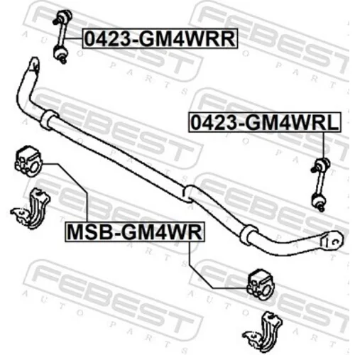 Tyč/Vzpera stabilizátora 0423-GM4WRR /FEBEST/ - obr. 1