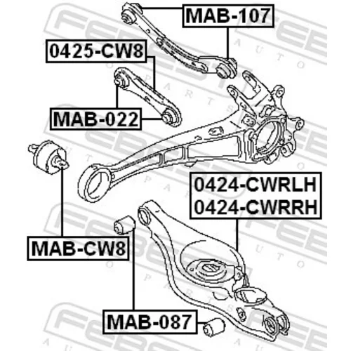 Rameno zavesenia kolies 0424-CWRRH /FEBEST/ - obr. 1