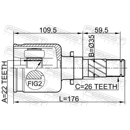 Sada kĺbov hnacieho hriadeľa 0511-M316ATLH /FEBEST/ - obr. 1