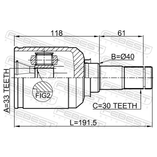 Sada kĺbov hnacieho hriadeľa 0511-MPVLH /FEBEST/ - obr. 1