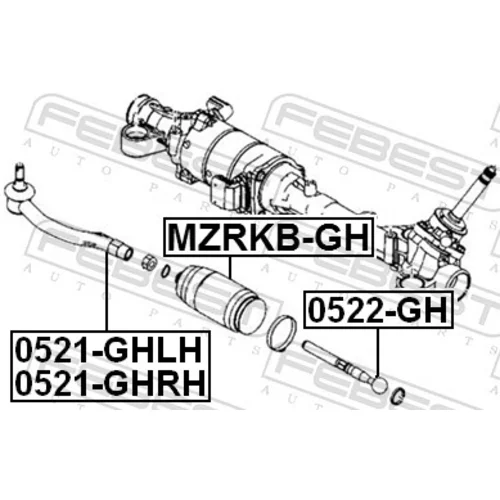 Axiálny čap tiahla riadenia 0522-GH /FEBEST/ - obr. 1