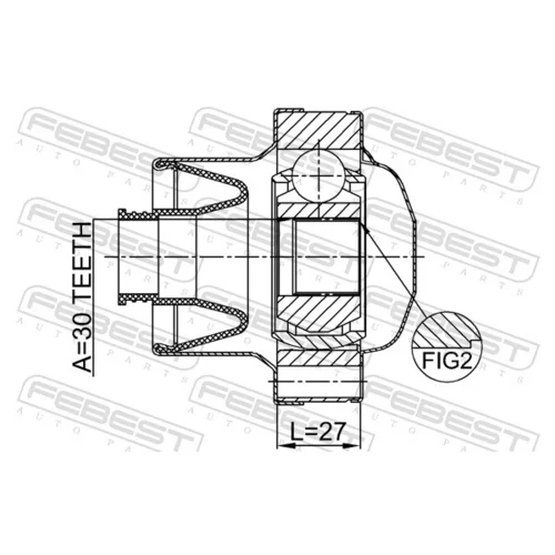 Kĺbový hriadeľ 0711-JB424FSHA /FEBEST/ - obr. 1