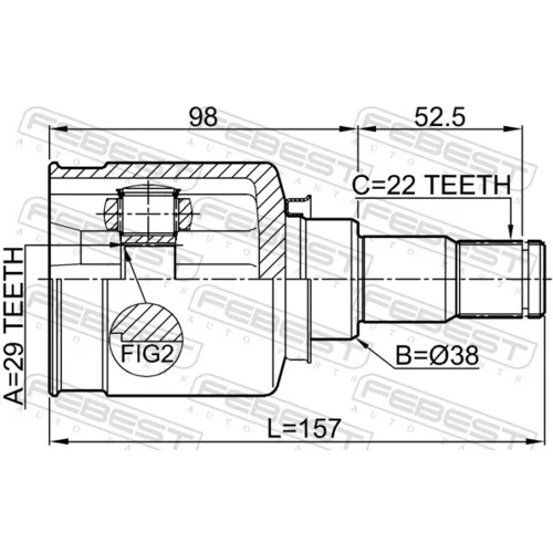 Sada kĺbov hnacieho hriadeľa 1111-T250 /FEBEST/ - obr. 1