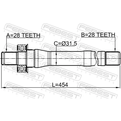 Hnací hriadeľ 1212-CMMT4WD /FEBEST/ - obr. 1