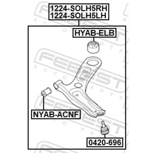 Rameno zavesenia kolies 1224-SOLH5RH /FEBEST/ - obr. 1