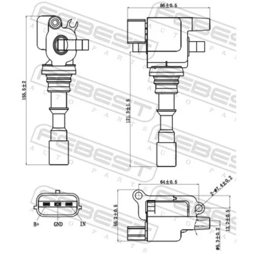 Zapaľovacia cievka 12640-010 /FEBEST/ - obr. 1