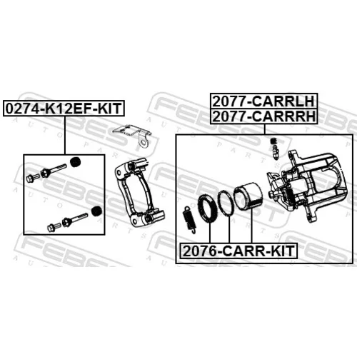 Opravná sada brzdového strmeňa 2076-CARR-KIT /FEBEST/ - obr. 1