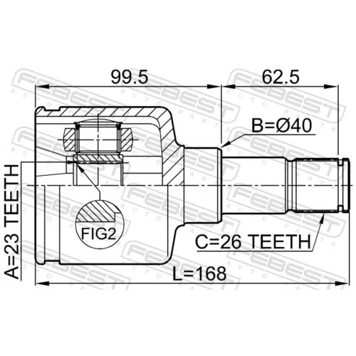 Sada kĺbov hnacieho hriadeľa 2111-CB420LH /FEBEST/ - obr. 1