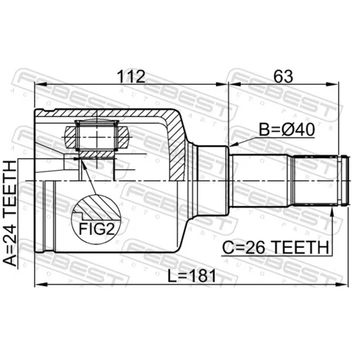Sada kĺbov hnacieho hriadeľa 2111-TC7LH /FEBEST/ - obr. 1