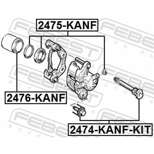Piest brzdového strmeňa 2476-KANF /FEBEST/ - obr. 1