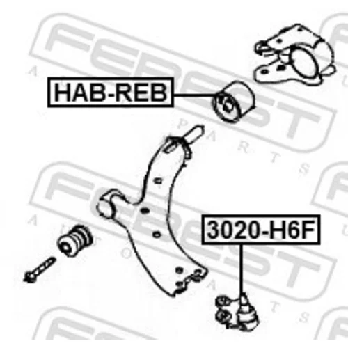 Zvislý/nosný čap 3020-H6F /FEBEST/ - obr. 1