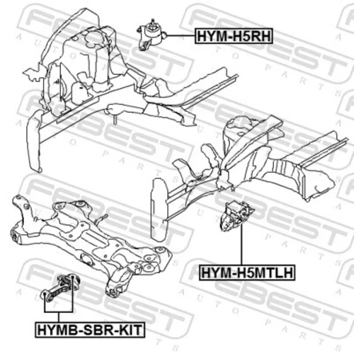 Uloženie motora HYM-H5MTLH /FEBEST/ - obr. 1