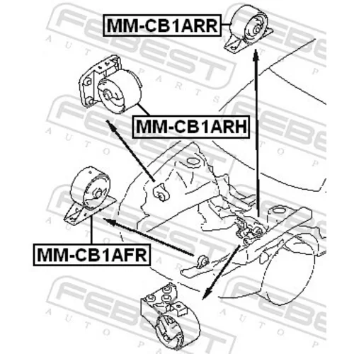 Uloženie motora MM-CB1AFR /FEBEST/ - obr. 1