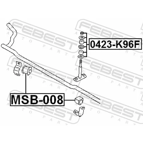 Uloženie priečneho stabilizátora MSB-008 /FEBEST/ - obr. 1