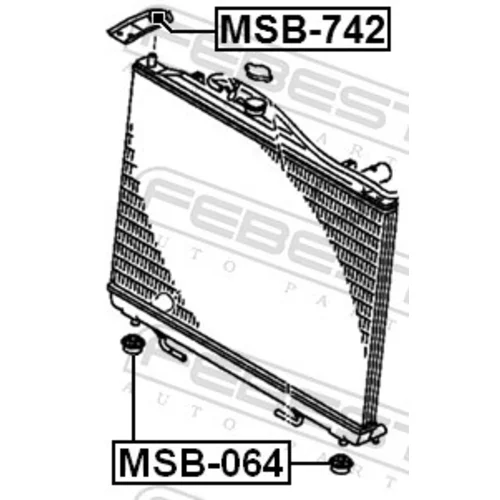 Uloženie chladiča MSB-064 /FEBEST/ - obr. 1
