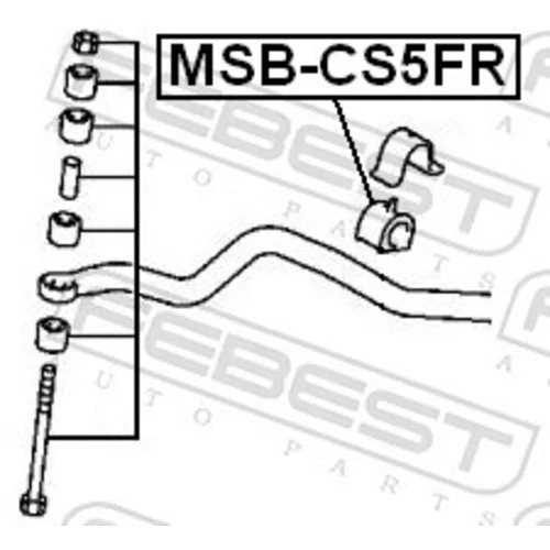 Uloženie priečneho stabilizátora MSB-CS5FR /FEBEST/ - obr. 1