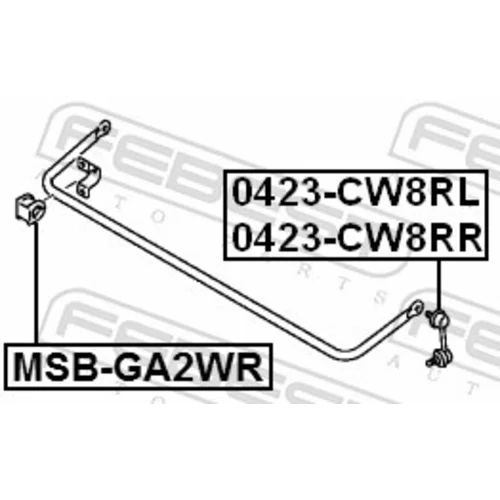 Uloženie priečneho stabilizátora MSB-GA2WR /FEBEST/ - obr. 1
