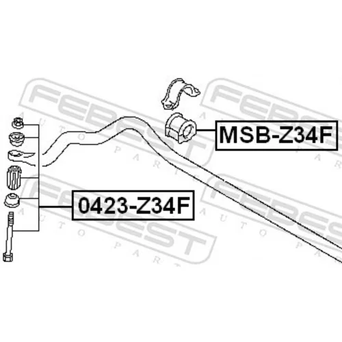 Uloženie priečneho stabilizátora MSB-Z34F /FEBEST/ - obr. 1
