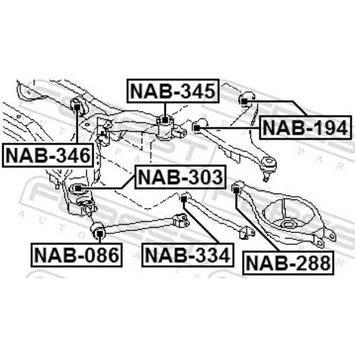 Uloženie tela nápravy NAB-346 /FEBEST/ - obr. 1