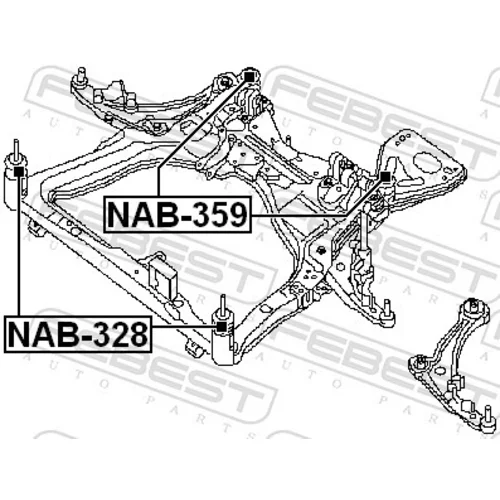 Uloženie tela nápravy NAB-359 /FEBEST/ - obr. 1