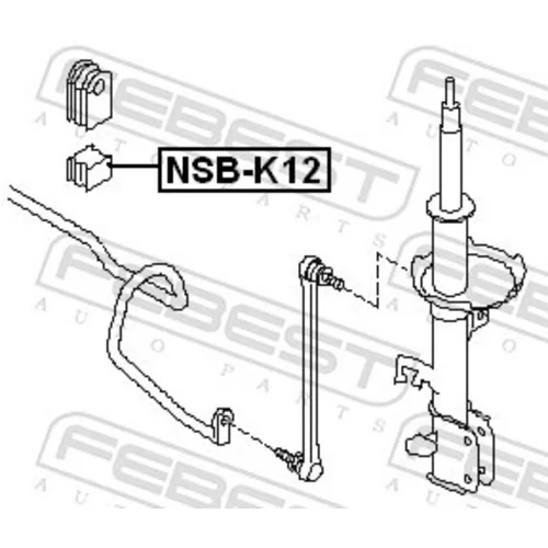 Uloženie priečneho stabilizátora NSB-K12 /FEBEST/ - obr. 1